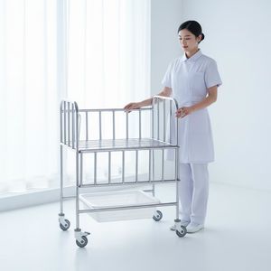 带滑轮医用婴儿床 1
