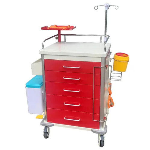 急救推车 - PX-TC-850D - Pinxing Medical Equipment - 5 屉式 / 带篮子 / 带输液架