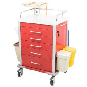 急救推车 - PX-802 - Pinxing Medical Equipment - 5 屉式 / 带篮子 / 移动式