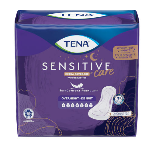 女性卫生巾 - Extra Coverage™ Overnight  - TENA - 呼吸 / 每盒48