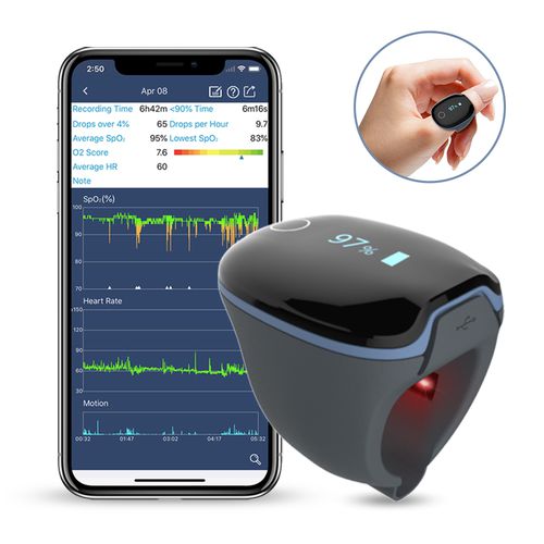 脉搏碳氧血氧测定仪 / 紧凑型 - O2Ring - Shenzhen Viatom Technology Co., Ltd. - 医用 / 人用 / 睡眠呼吸障碍症