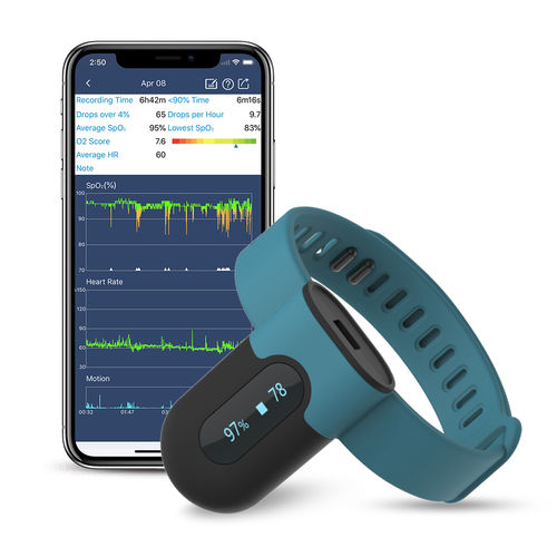 腕部脉搏血氧仪 - SleepU - Shenzhen Viatom Technology Co., Ltd. - 睡眠呼吸障碍症 / 用于智能手机 / 蓝牙