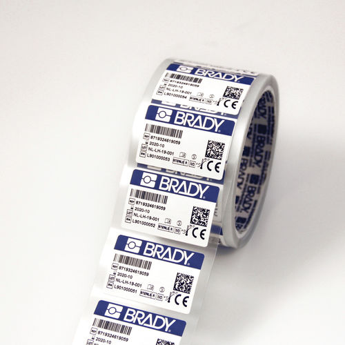 管标签卷 - THT-UHF-7425-45X30 - Brady EMEA - 用于瓶子 / RFID