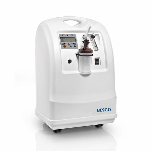 居家护理氧气浓缩器 - BES-OC09 - Besco Medical - 带滑轮 / 持续流量