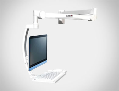 关节型医用设备支架 - ALPHATRON MEDICAL GmbH - 倾斜 / 用于监测仪 / 医用