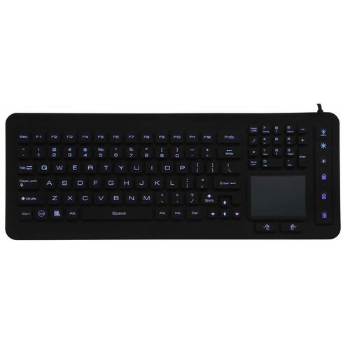 带触摸板键盘 - P-M08TP-BL - PAC Technology - 硅胶 / LED背光 / 抗菌