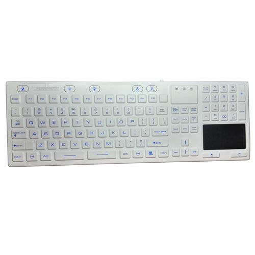 带触摸板医用键盘 - P-M09TP-BL - PAC Technology - 硅类橡胶 / 抗菌 / 卫生