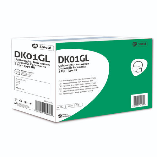 EN14683手术口罩 - DK01GL - Polyco Healthline - 聚丙烯 / 成人 / 50个每盒