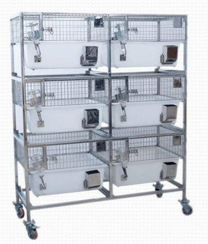 兔类动物笼具 - RBINT-PP-01 - Meditech Technologies India - 6格 / 聚丙烯 / 3 层