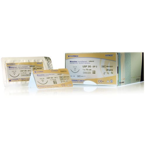 中期可吸收缝合线 - Monolac - Vitrex Medical A/S - 软组织手术 / 2 / 0
