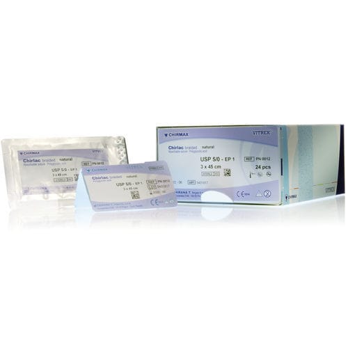 中期可吸收缝合线 - Chirlac braided - Vitrex Medical A/S - 综合外科手术 / 6-0 / 5-0