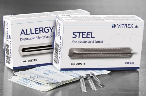 过敏检测采血针 - 355213 - Vitrex Medical A/S - 无菌 / 不锈钢 / 毛细血管血