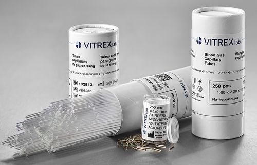 血液气体分析采样管 - 182513 - Vitrex Medical A/S - 圆柱 / 毛细血管血 / 塑料