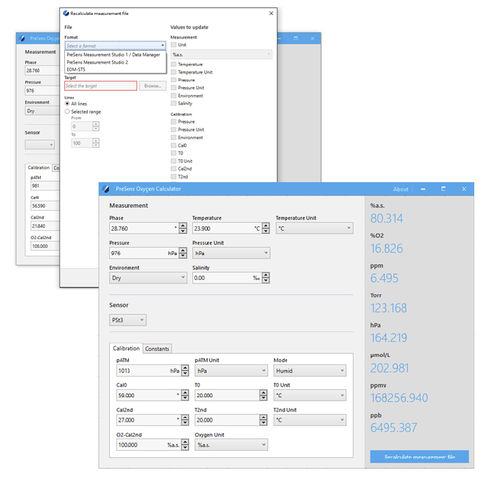 医用测量软件 - PreSens Oxygen Calculator - PreSens Precision Sensing GmbH - 校准 / 实验室 / Windows