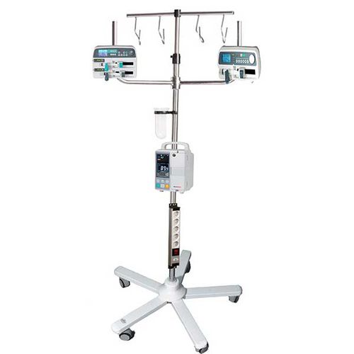 带滑轮输液架 - SR 01 1316 - Çağdaş Medical - 4 个钩子 / 不锈钢 / 用于注射泵