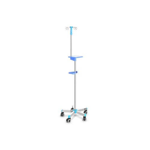带滑轮输液架 - MK-IS08 - Zhangjiagang Medi Medical Equipment - 4 个钩子 / 可调高度 / 不锈钢