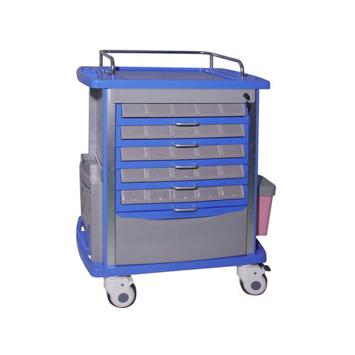 医院用推车 - MK-P11 - Zhangjiagang Medi Medical Equipment - 药物分配 / 塑料 / 带有侧边槽