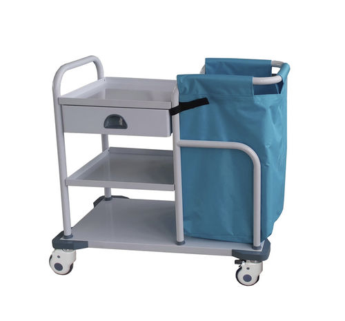 医用带行李架推车 - MK-S13B - Zhangjiagang Medi Medical Equipment - 用于洗衣房 / 1 屉式 / 3 层