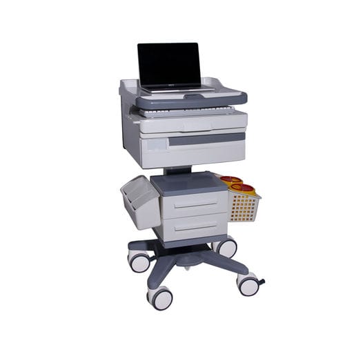 可调高度电脑推车 - MK-PC03 - Zhangjiagang Medi Medical Equipment - 带抽屉 / 模块化