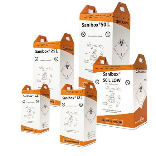 废料储存容器 - SANIBOX® orange - Daniels Healthcare - 搬运 / 硬纸板 / 安全