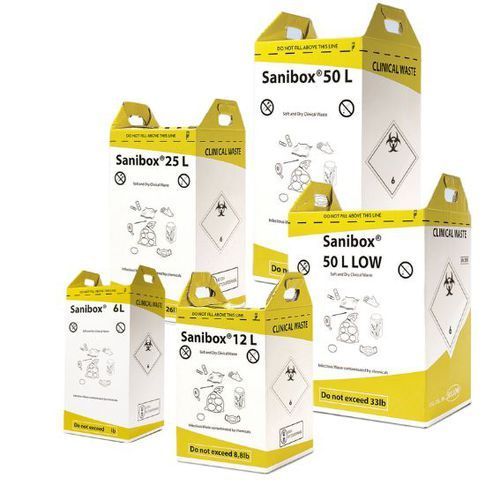 废料储存容器 - SANIBOX® yellow - Daniels Healthcare - 硬纸板 / 安全