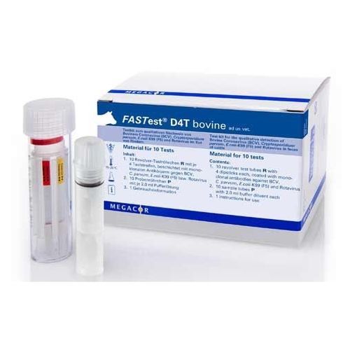 腹泻快速诊断检测 - FASTest® D4T - MEGACOR Diagnostik - 兽用 / 冠状病毒 / 轮状病毒