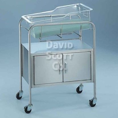 带滑轮医用婴儿床 - BL8048SS - David Scott Company - 带收纳 / 不锈钢 / 透明