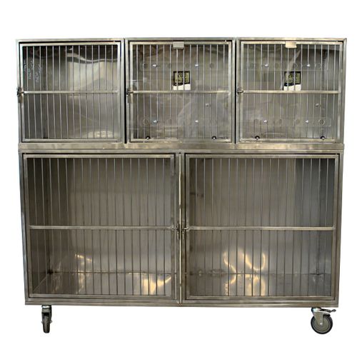 犬用动物笼具 - №80376.1  - Vetbot - 模块化 / 5格 / 不锈钢
