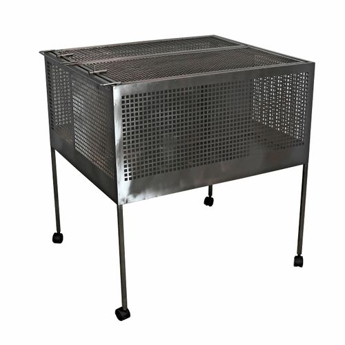 鼠类动物笼具 - №80540 Module of 2 cages from a grid for rodents  - Vetbot - 双格 / 不锈钢