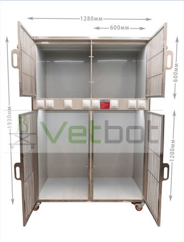 猫动物笼具 - VST-02  - Vetbot - 犬用 / 模块化 / 不锈钢