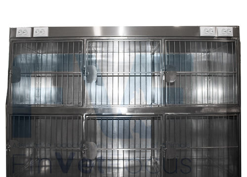 模块化动物笼具 - 80728 - Vetbot - 9格 / 带滑轮 / 不锈钢