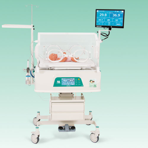 带滑轮新生儿保育箱 - BabyLife® BLF-2001G - MEDICOR Elektronika - 带监护仪 / 带秤 / 带通风