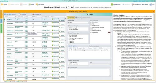 输液泵管理软件模块 - Drug Editor - Medima - 医用 / 基于网络