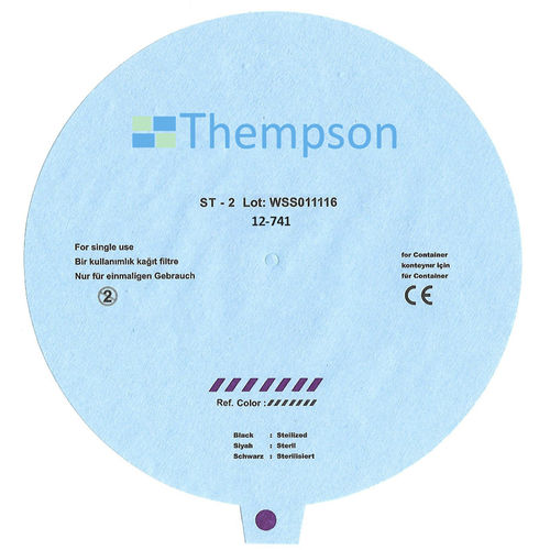纸质过滤器 - 12-74 series - Thempson - 蒸汽式 / 用于消毒柜 / 一次性