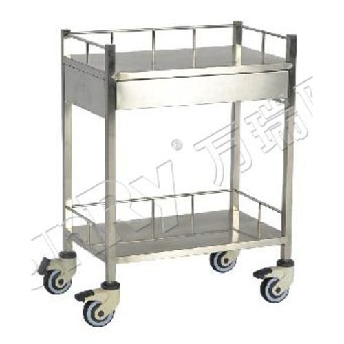 包扎推车 - E-35-3 - Hebei Vanry Medical Devices Co., Ltd. - 不锈钢 / 带托盘 / 2 托盘式