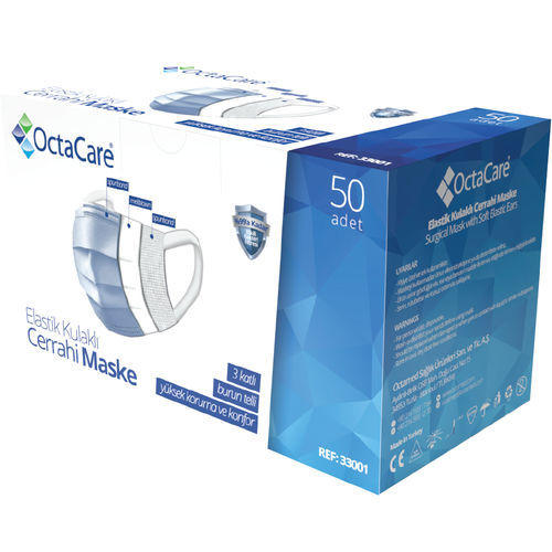 EN14683手术口罩 - 33001 - OctaMed Healthcare Products - 不含乳胶 / 成人 / 50个每盒