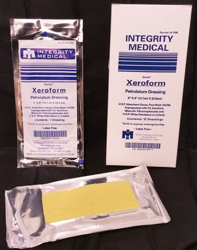 无菌伤口敷布 - Xeroform - Integrity Medical Devices - 非粘性 / 低变应原