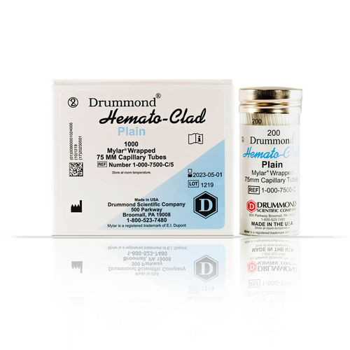 实验室采样管 - HEMATO-CLAD® Mylar® - Drummond Scientific Company - 圆柱 / 血液 / 玻璃