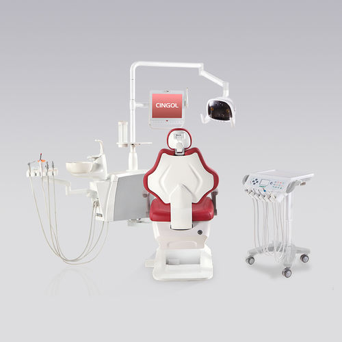 带监护仪牙科治疗设备 - X3 Cart 2020 - Foshan Cingol Medical Instrument Co.,Ltd - 带器械架 / 带LED照明