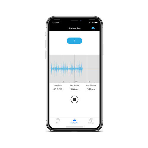 共享iOS应用程序 - Stethee Pro App - M3DICINE - 记录 / 用于听诊法 / 用于智能手机