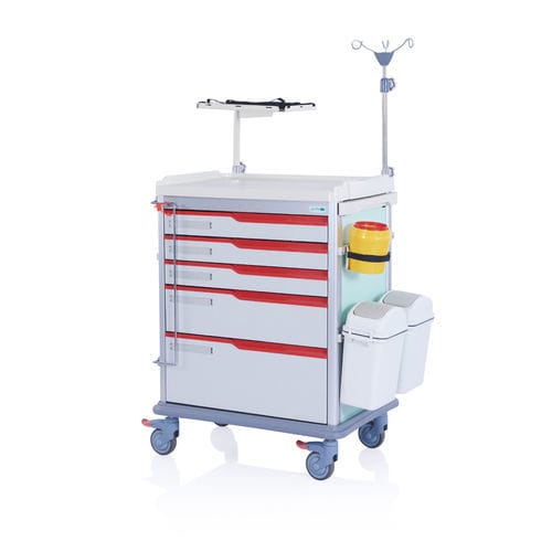 急救推车 - W3711 - Sichuan Yufeng Medical Equipment Co., Ltd. - 用于医疗器械 / 塑料 / 带抽屉
