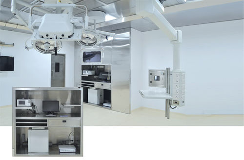 手术室工作站 - AMENSCO MEDICAL TECHNOLOGIES - 带搁板 / 双 / 不锈钢