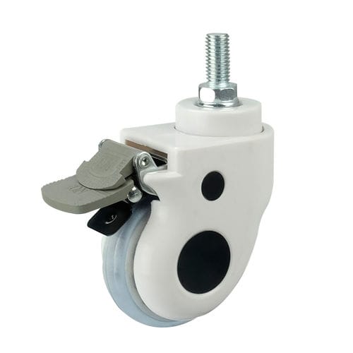 医院病床轮子 - W30075PUT - Guanzhou Ylcaster Industry - 聚氨酯 / 旋转 / 带制动装置