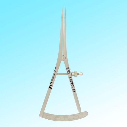 牙齿深度卡尺 -  1603-2793 - New Surgical Instruments Co. - Castroviejo式 / 表盘 / 弯曲