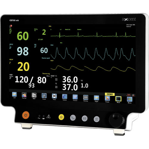 台式病人监护仪 - CETUS x15 - aXcent medical - ECG / RESP / SpO2