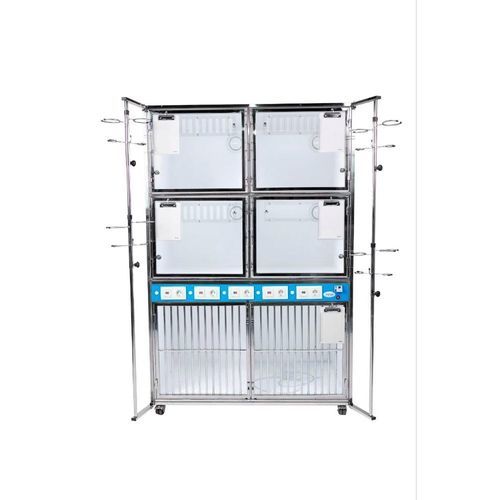 模块化动物笼具 - KC-05me - EVG - EdenVetGroom - 6格 / 带滑轮