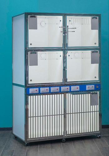 模块化动物笼具 - KC-05e - EVG - EdenVetGroom - 6格 / 带滑轮