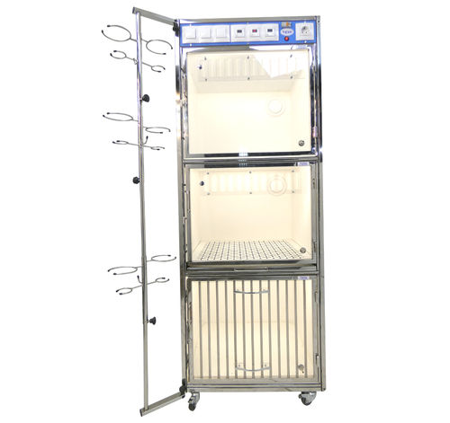 模块化动物笼具 - KC-02e	 - EVG - EdenVetGroom - 3格 / 带滑轮