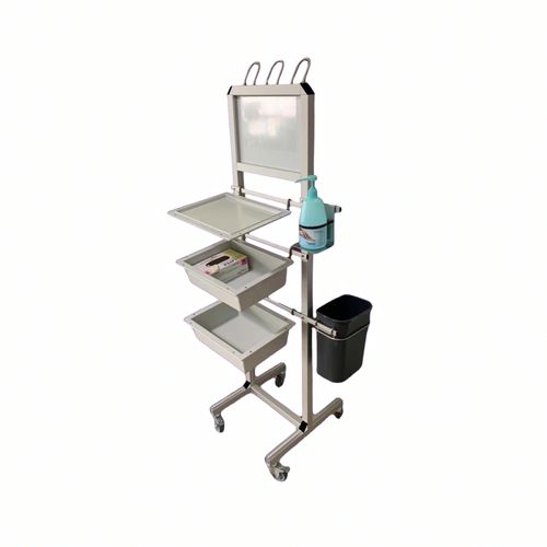 带滑轮卫生清洁站 - HYGISTAND - WEPPES Solutions - 带篮子 / 具有手套操作箱 / 带洗手液架