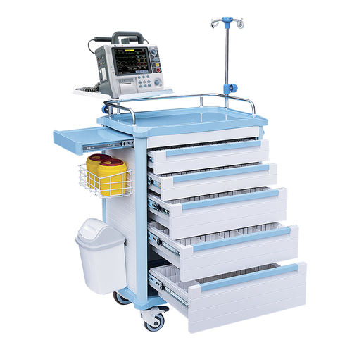 急救推车 - HS-D-01 - Shandong HESOURCE Medical Equipment - 医用 / 用于器械 / 氧气瓶架